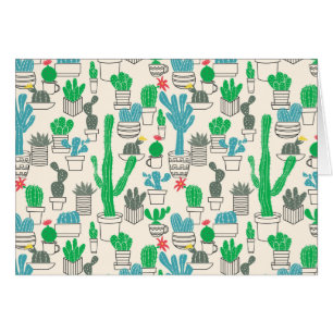 Cute Natural Floral Cacti Pattern