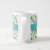 Cute Natural Floral Cacti Pattern Jumbo Mok (Achterkant)