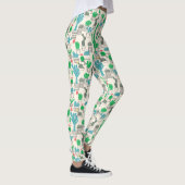 Cute Natural Floral Cacti Pattern Leggings (Rechts)