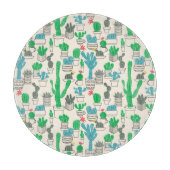 Cute Natural Floral Cacti Pattern Snijplank (Voorkant)