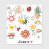 Cute Nature Stickers (Feuille)