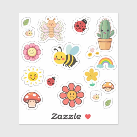 Cute Nature Stickers (Feuille)