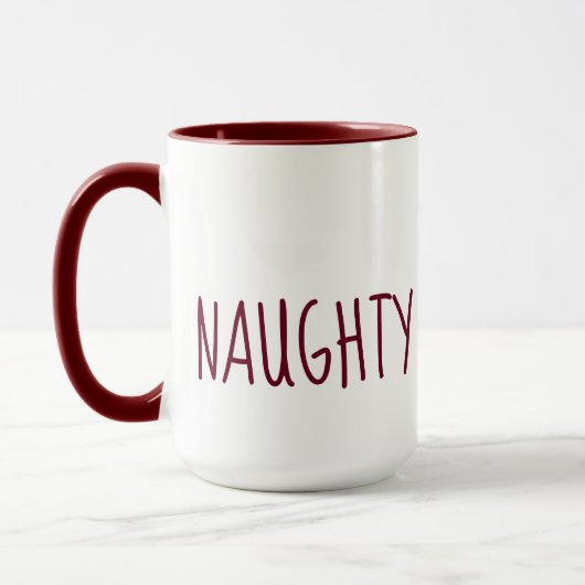 Cute Naughty en Nice Kerstmis Mok (Links)