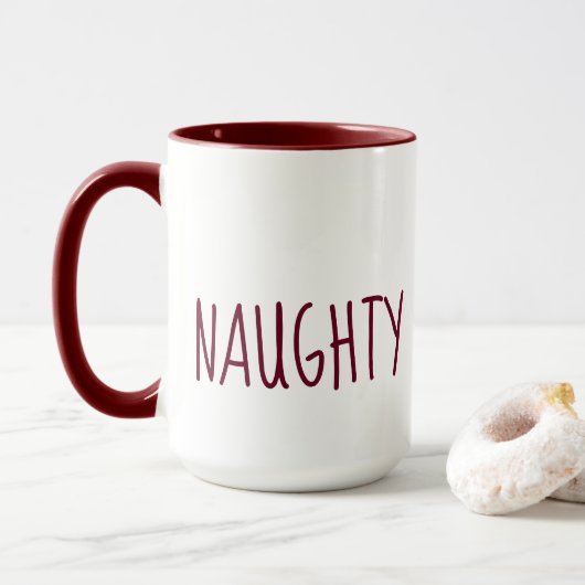 Cute Naughty en Nice Kerstmis Mok (Met donut)
