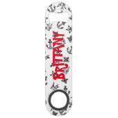 Cute Nautical Anchor Pattern Monogram Speed Flessenopener (Voorkant)