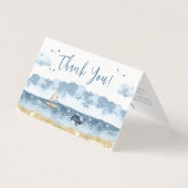 Cute Nautical Baby Boy Foldable Merci Cartes (Front)