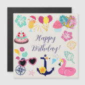 Cute Nautical Birthday Door Magnet (Devant / Derrière)