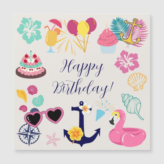 Cute Nautical Birthday Door Magnet (Devant)