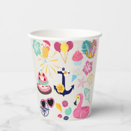 Cute Nautical Birthday Papieren Bekers