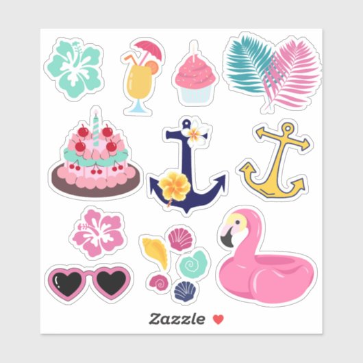  Cute Nautical Birthday Sticker (Vel)