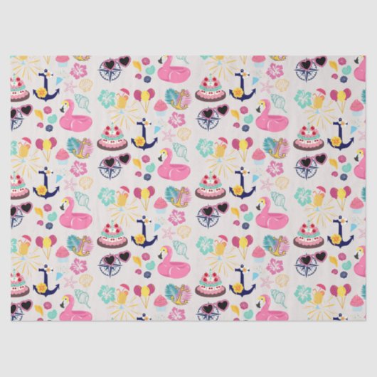 Cute Nautical Birthday Tissuepapier (Voorkant)