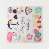 Cute Nautical Birthday Wandkleed (Voorkant (horizontaal))