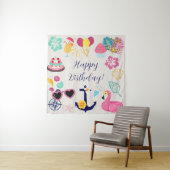 Cute Nautical Birthday Wandkleed (In situ)