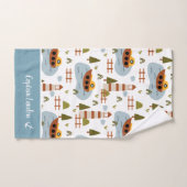 Cute Nautical Lighthouse and Boat Kind Pattern Bad Handdoek (Handdoek)