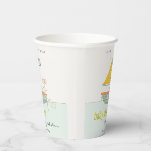 Cute Nautical Pirate Mouse Sailboat Baby shower Papieren Bekers (Rechts)