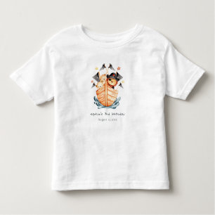 Cute Nautical Pirate Ship Lion Cub Kids Birthday Kinder Shirts