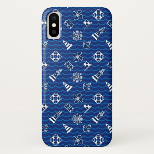 Cute Nautical Waves Pattern Case-Mate iPhone Case (Achterkant)