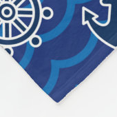 Cute Nautical Waves Pattern Fleece Deken (Hoek)