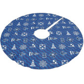 Cute Nautical Waves Pattern Kerstboom Rok (Gekanteld)