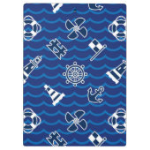 Cute Nautical Waves Pattern Klembord (Achterkant)