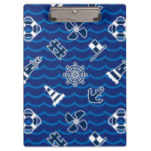 Cute Nautical Waves Pattern Klembord (Voorkant)
