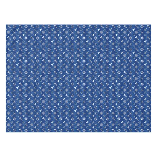Cute Nautical Waves Pattern Tafelkleed (Voorkant (Horizontaal))