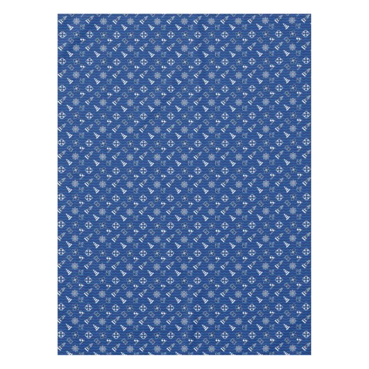 Cute Nautical Waves Pattern Tafelkleed (Voorkant)