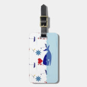 Cute Nautical Whale Bagagelabel (Voorkant verticaal)