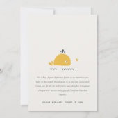 Cute Nautical Whale Heart Photo Faire-part de nais (Dos)