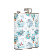 Cute Nautical Whales Waterverf Pattern Heupfles (Rechts)