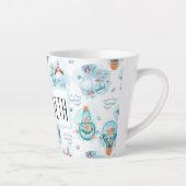 Cute Nautical Whales Waterverf Pattern Latte Mok (Rechts)