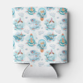 Cute Nautical Whales Waterverf Pattern Monogram Blikjeskoeler (Achterkant)