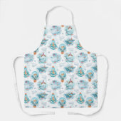 Cute Nautical Whales Waterverf Pattern Schort (Voorkant)