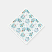 Cute Nautical Whales Waterverf Pattern Servet (Hoek)