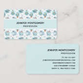 Cute Nautical Whales Waterverf Pattern Visitekaartje (Voorkant / Achterkant)