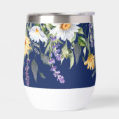 Cute Navy Blue Boho Fleur sauvage Motif (Gauche)