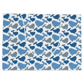 Cute Navy Blue Gray Whale Groot Cadeauzakje (Achterkant)