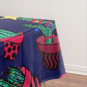 Cute Navy Decorated Cactus Tree Kerstlampjes Tafelkleed (Voorbeeld)