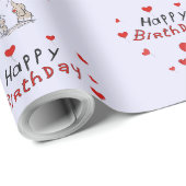 Cute Nelly sur papier cadeau Lavender (Coin rond)