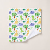 Cute Neon Aquarelle Dinosaur Motif (Gant de toilette)