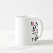 Cute Neon Chat Mug - Kawaii Glow Heart Design (Devant droit)