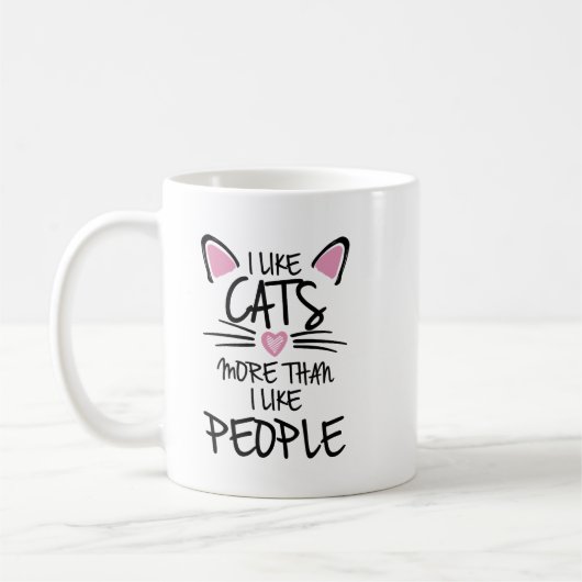 Cute Neon Chat Mug - Kawaii Glow Heart Design (Gauche)