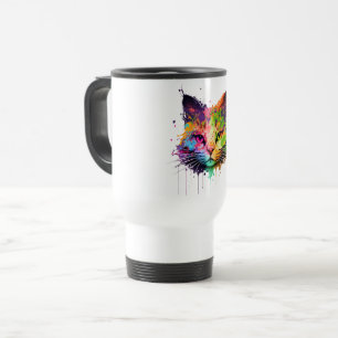 Cute Neon Enk Cat Café Mug