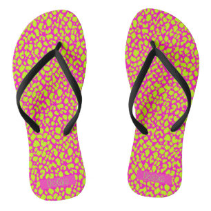 Cute Neon Hot Pink Abstracte Sandalen Teenslippers