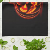 Cute Neon Pumpkin Halloween Kitchen Towel Theedoek (Gevouwen)