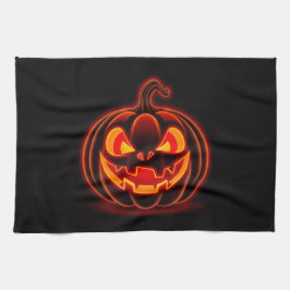 Cute Neon Pumpkin Halloween Kitchen Towel Theedoek