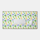 Cute Neon Waterverf Dinosaur Pattern Bureaumat (Keyboard & Muis)