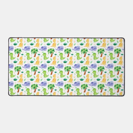 Cute Neon Waterverf Dinosaur Pattern Bureaumat (Voorkant)