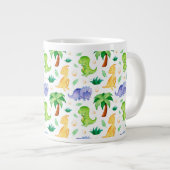 Cute Neon Waterverf Dinosaur Pattern Extra Grote Beker (Voorkant rechts)