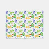 Cute Neon Waterverf Dinosaur Pattern Fleece Deken (Voorkant (Horizontaal))